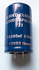 30% OFF SALE! - NEW shorter Guided Current 2T capacitors - 10,000 µF 63 Volt