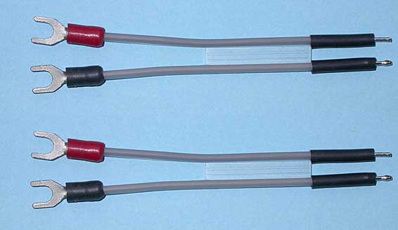 Amplifier using spade terminals : Link cable to ZRTN (2 off for stereo use) includes the necessary 4 off spade terminals